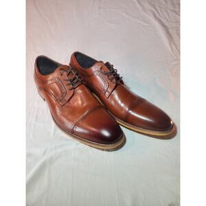 Travis Matthew Golf TMG Brown Cognac Leather Wingtip Oxford Dress Shoes Size 13